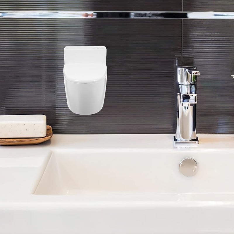 منفضة سجائر جدارية خزفية على شكل مرحاض مع غطاء تقلل الرائحة ولاصق لا يترك أثرًا - Image 5